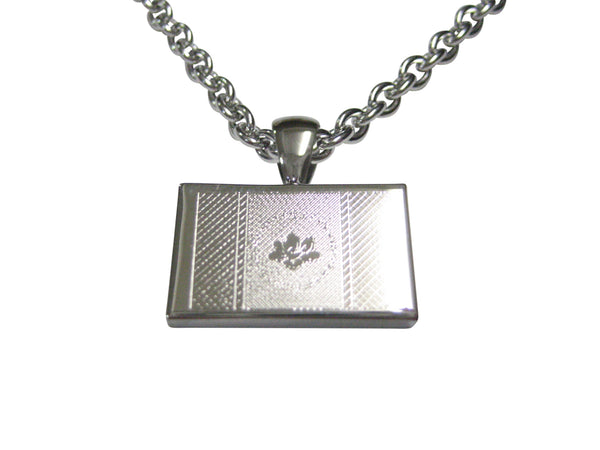 Silver Toned Etched UPDATED NEW Mississippi State Flag Pendant Necklace
