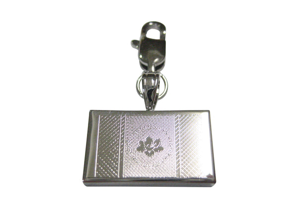 Silver Toned Etched UPDATED NEW Mississippi State Flag Pendant Zipper Pull Charm