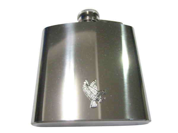 Silver Toned Flying Eagle Bird 6oz Flask