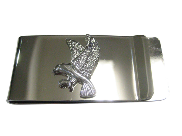 Silver Toned Flying Eagle Bird Money Clip