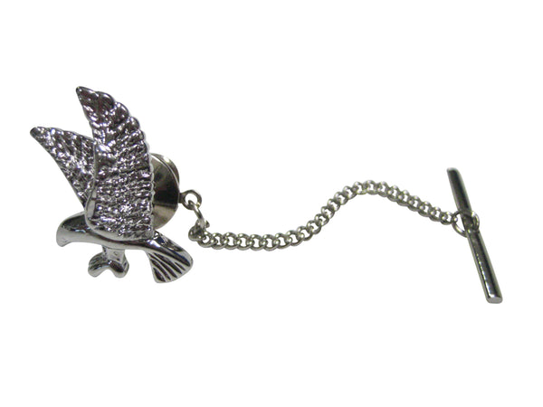 Silver Toned Flying Eagle Bird Tie Tack