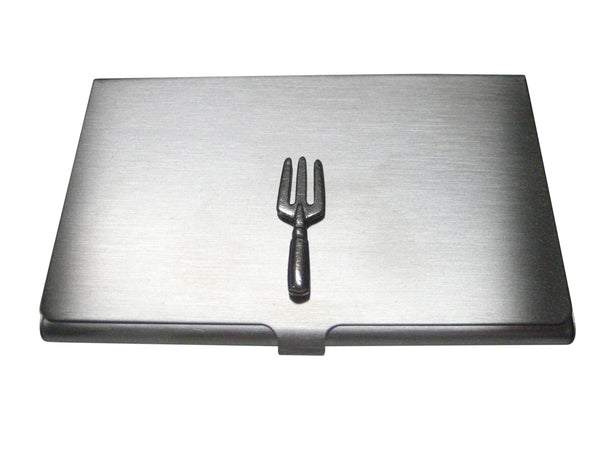 Silver Toned Gardening Fork Business Card Holder
