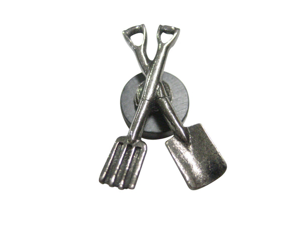 Silver Toned Gardening Spade and Fork Magnet