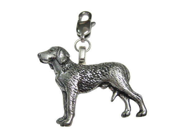 Silver Toned German Wire Haired Dog Pendant Zipper Pull Charm