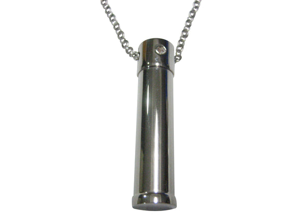 Silver Toned In Loving Memory Ashes Container Cylinder Pendant Necklace