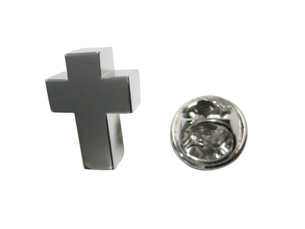 Silver Toned In Loving Memory Ashes Container Religious Cross Lapel Pin