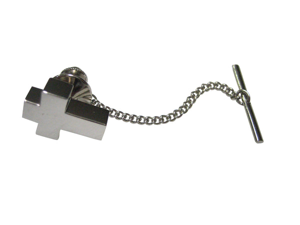 Silver Toned In Loving Memory Ashes Container Religious Cross Tie Tack 1