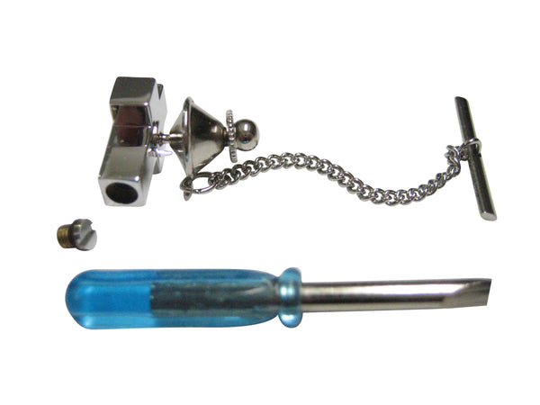 Silver Toned In Loving Memory Ashes Container Religious Cross Tie Tack 2