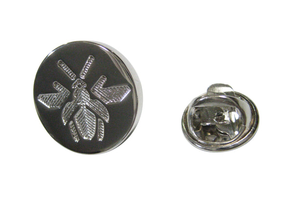 Silver Toned Indented Bee Design Lapel Pin