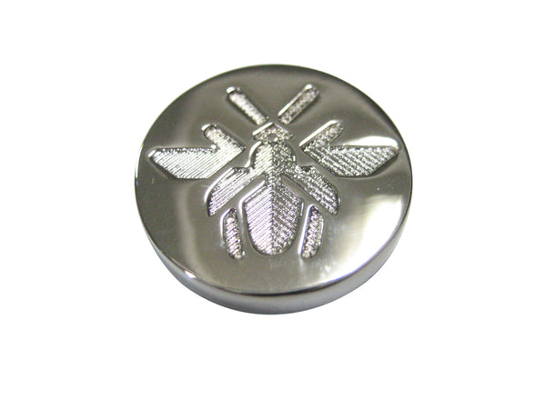 Silver Toned Indented Bee Design Magnet