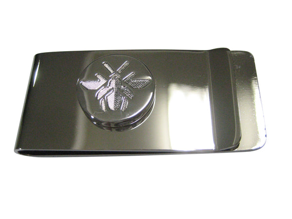 Silver Toned Indented Bee Design Money Clip