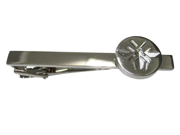 Silver Toned Indented Bee Design Tie Clip