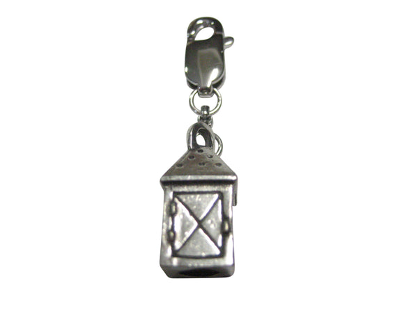 Silver Toned Lantern Pendant Zipper Pull Charm