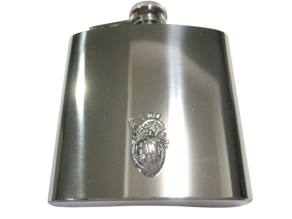 Silver Toned Large Anatomical Heart 6oz Flask