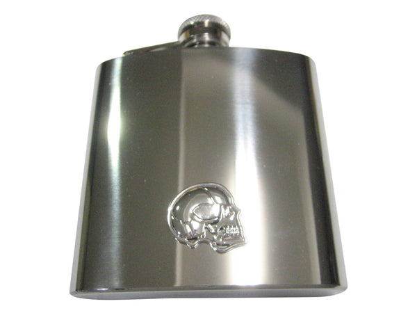 Silver Toned Large Anatomy Skull 6oz Flask