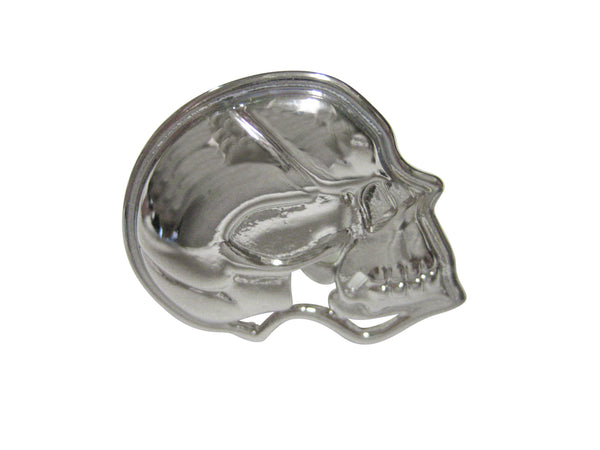 Silver Toned Large Anatomy Skull Adjustable Size Fashion Ring