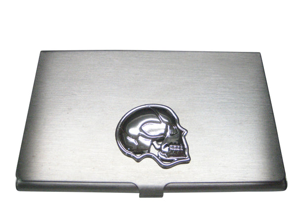 Silver Toned Large Anatomy Skull Business Card Holder