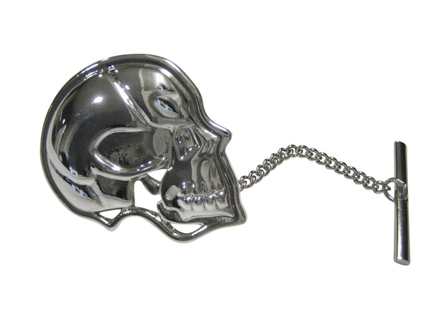Silver Toned Large Anatomy Skull Tie Tack