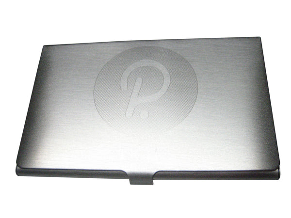 Silver Toned Large Etched Sleek Polkadot Coin Cryptocurrency Blockchain Business Card Holder