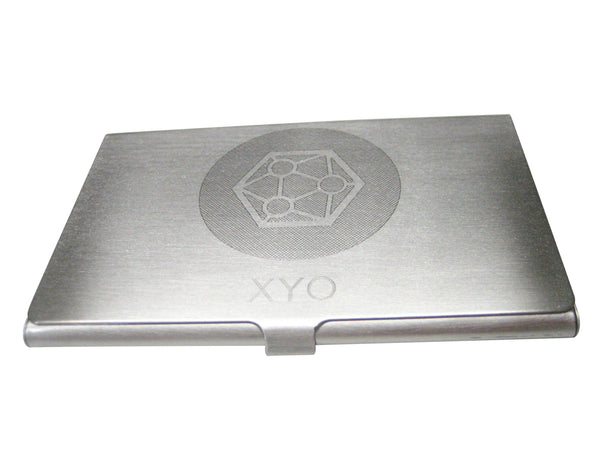 Silver Toned Large Etched Sleek XYO Coin Cryptocurrency Blockchain Business Card Holder