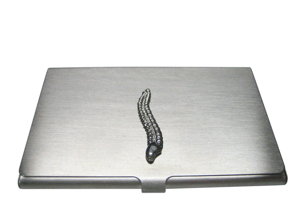Silver Toned Medical Anatomical Cervical Vertebrae Bone Business Card Holder