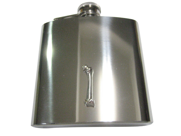 Silver Toned Medical Anatomy Femur Bone 6oz Flask