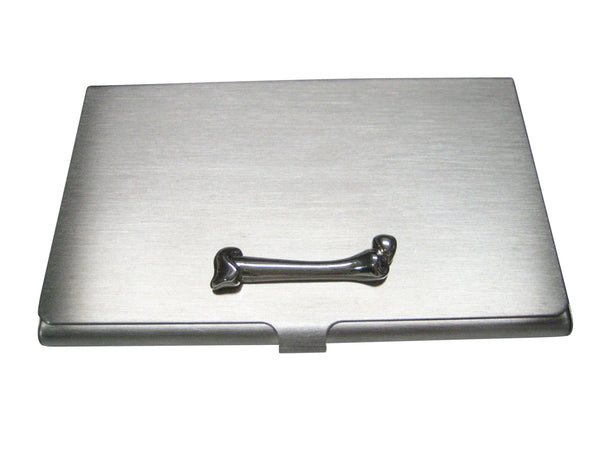 Silver Toned Medical Anatomy Femur Bone Business Card Holder