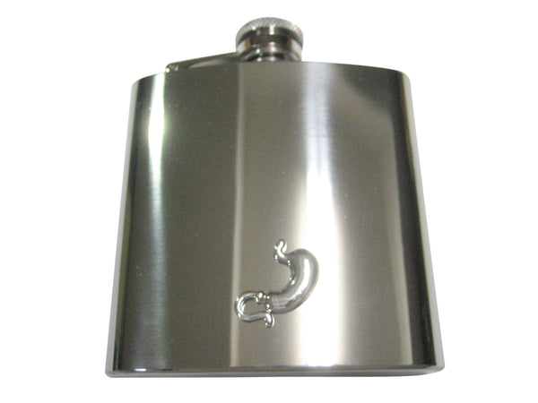 Silver Toned Medical Anatomy Stomach Gastroenterology 6oz Flask
