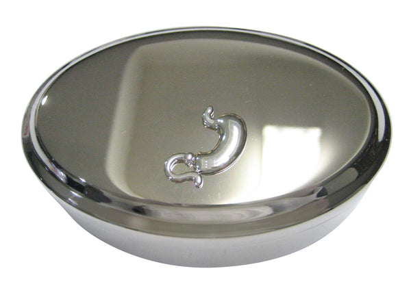 Silver Toned Medical Anatomy Stomach Gastroenterology Oval Trinket Jewlery Box