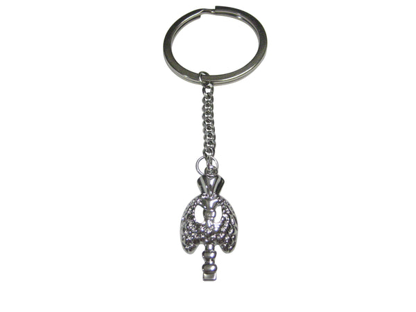Silver Toned Medical Endocrinology Symbol Pendant Keychain