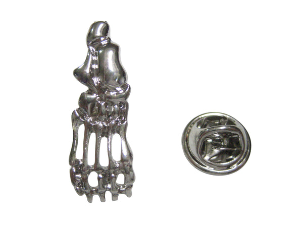 Silver Toned Medical Podiatrist Anatomical Foot Skeleton Lapel Pin