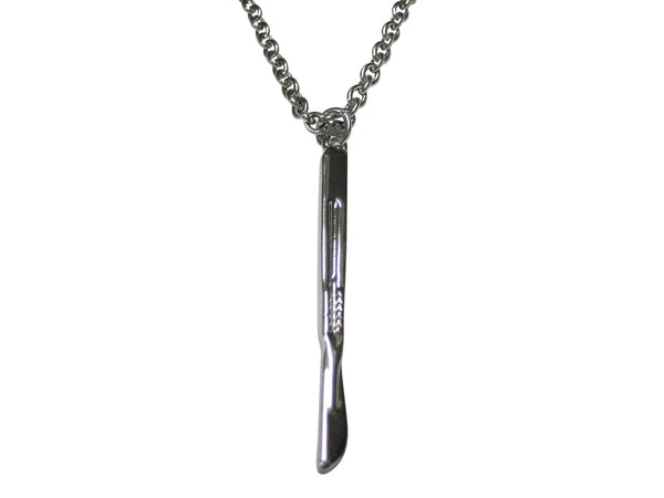 Silver Toned Medical Surgeon Scalpel Knife Pendant Necklace