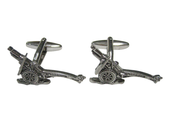 Silver Toned Military 25 Pounder Artillery Cufflinks