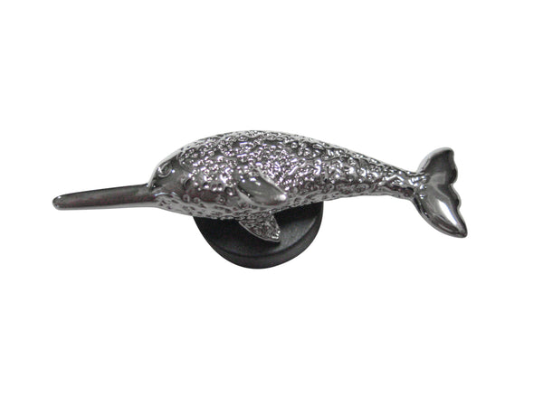 Silver Toned Narwhal Narwhale Whale Magnet