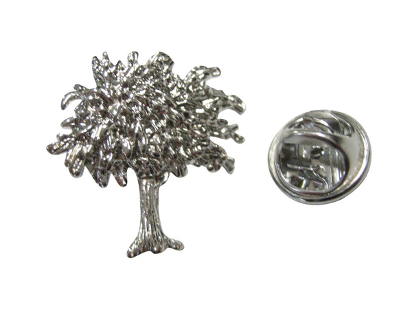 Silver Toned Olive Tree Lapel Pin