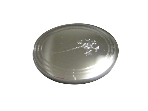 Silver Toned Oval Etched Anatomical Neuron Nerve Cell Magnet