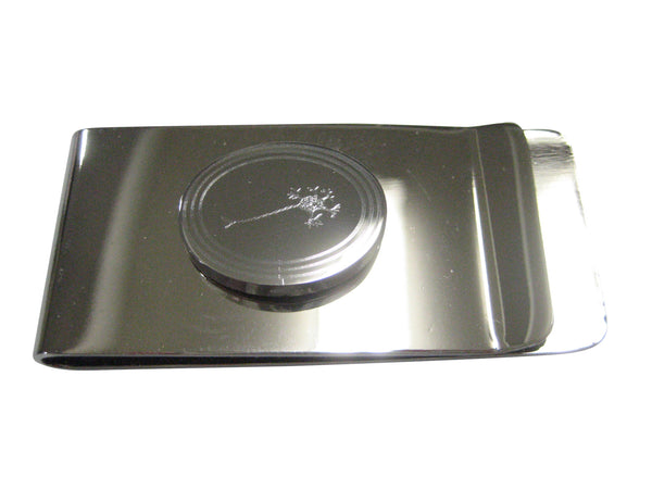 Silver Toned Oval Etched Anatomical Neuron Nerve Cell Money Clip