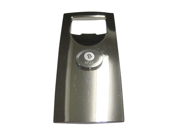 Silver Toned Oval Etched Bitcoin Cash BCH Cryptocurrency Blockchain Bottle Opener
