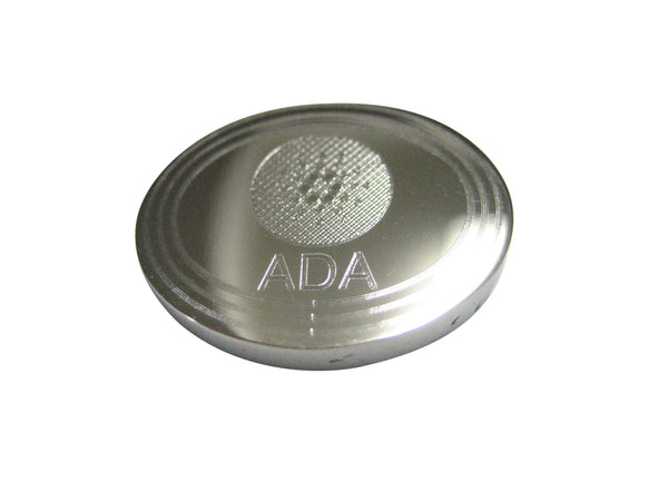 Silver Toned Oval Etched Cardano Coin Cryptocurrency Blockchain Magnet