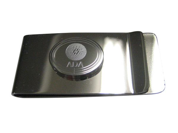 Silver Toned Oval Etched Cardano Coin Cryptocurrency Blockchain Money Clip