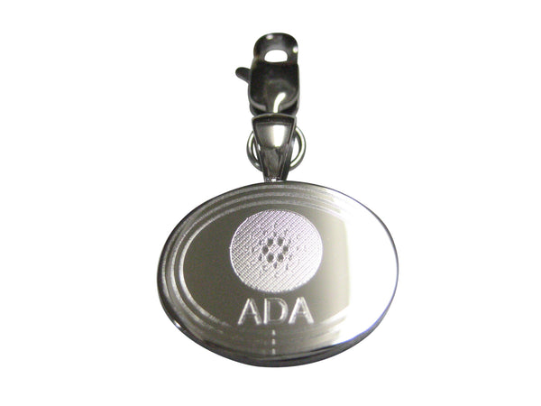 Silver Toned Oval Etched Cardano Coin Cryptocurrency Blockchain Pendant Zipper Pull Charm