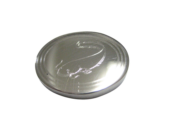 Silver Toned Oval Etched Catfish Magnet
