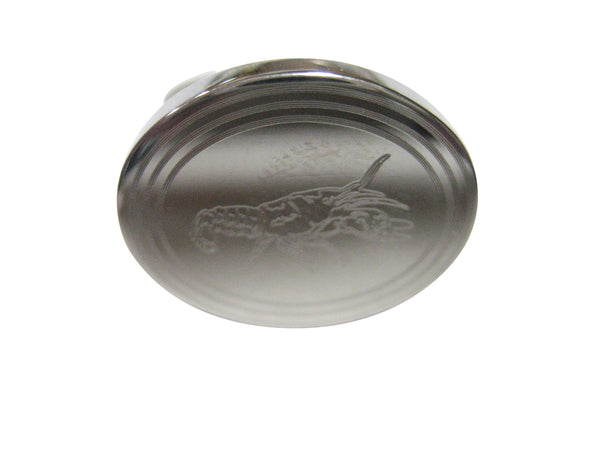 Silver Toned Oval Etched Crayfish Crawfish Crawdad Adjustable Size Fashion Ring