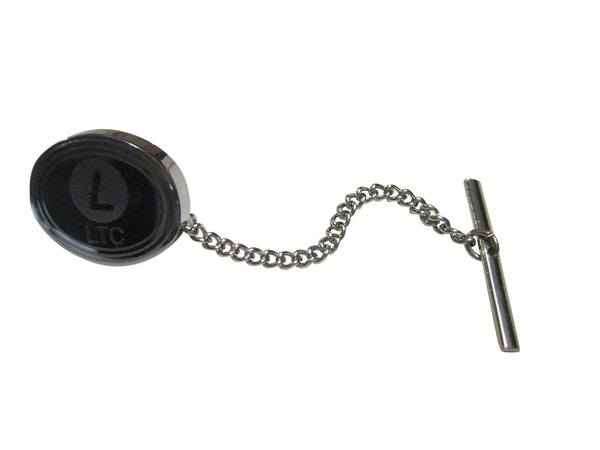Silver Toned Oval Etched Litecoin Coin Cryptocurrency Blockchain Tie Tack