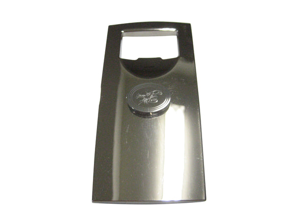 Silver Toned Oval Etched Lobster Bottle Opener