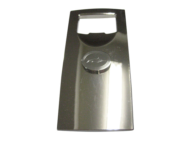 Silver Toned Oval Etched Marlin Sailfish Bottle Opener