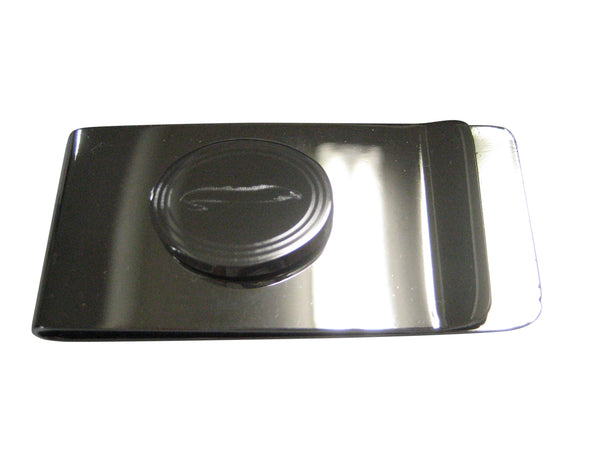 Silver Toned Oval Etched Moray Eel Fish Money Clip