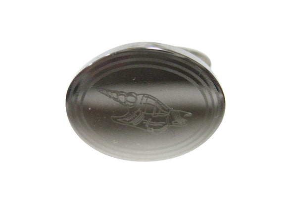 Silver Toned Oval Etched Sea Shell Adjustable Size Fashion Ring