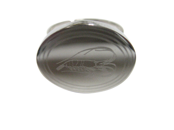 Silver Toned Oval Etched Shrimp Adjustable Size Fashion Ring