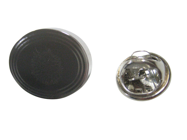 Silver Toned Oval Etched Spikey Puffer Fish Fugu Blowfish Lapel Pin